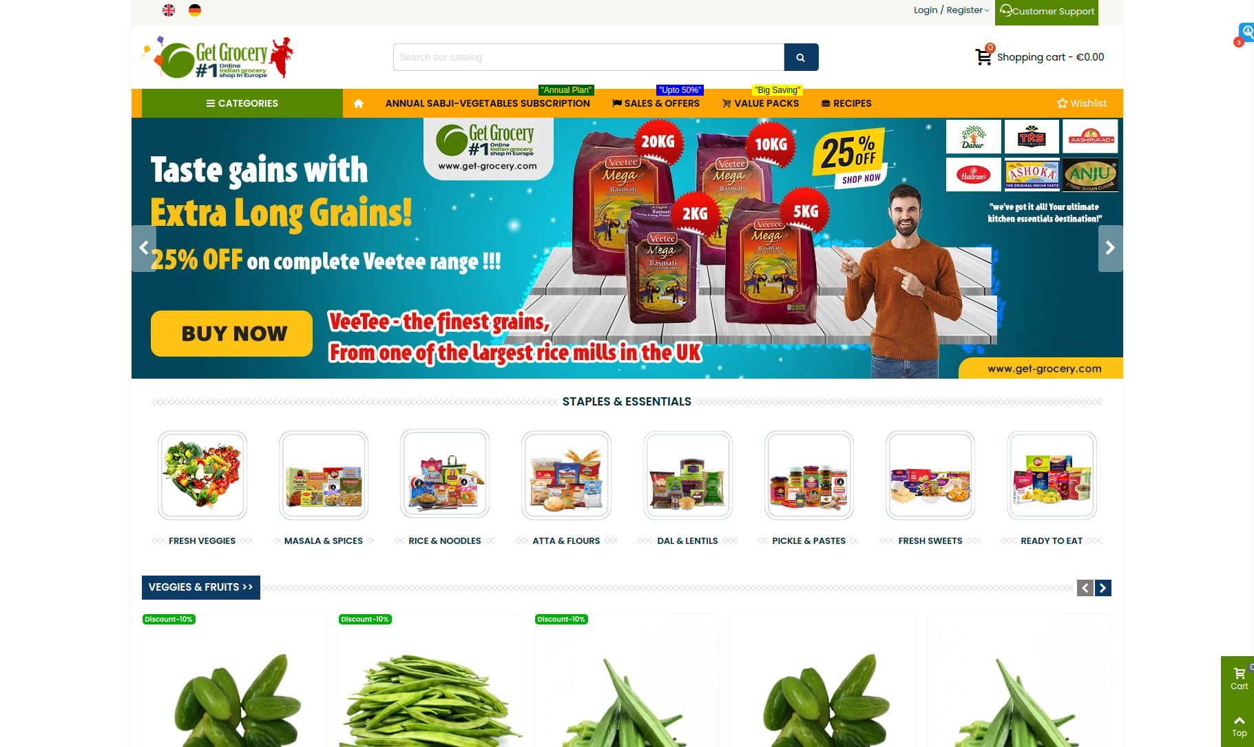 Indian groceries on get grocery (Home page of get-grocery.com)
